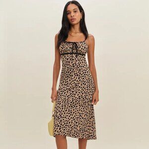 Reformation Camira Dress Leopard Print - Size 10